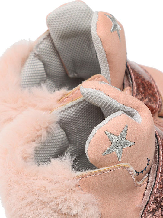 Anatomice Ghete Copii din Piele cu Velcro Roz