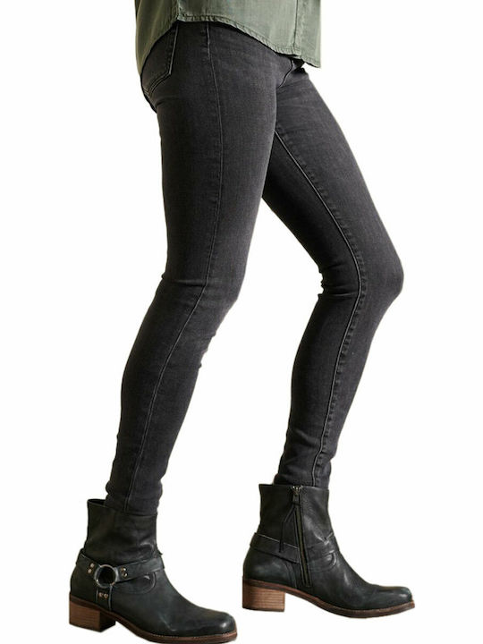 High Waist Women's Jean Trousers in Skinny Fit Wolcott Black Stone