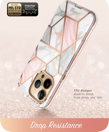 Supcase I-Blason Cosmo 360 Full Cover Πλαστικό 2mm Σετ με Τζαμάκι Marble Pink (iPhone 13 Pro)