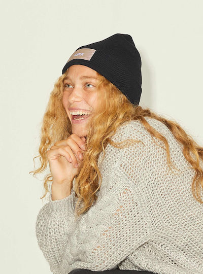 Beanie Γυναικείος Σκούφος Πλεκτός σε Μαύρο χρώμα