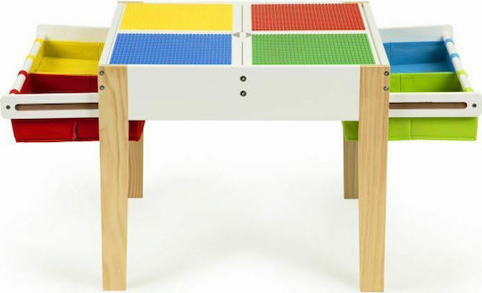 Set Masă cu Scaune pentru Copii din Lemn Multicolor Ecotoys