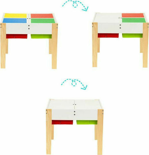 Set Masă cu Scaune pentru Copii din Lemn Multicolor Ecotoys