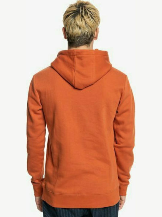 Quiksilver Herren Sweatshirt mit Kapuze und Taschen Orange