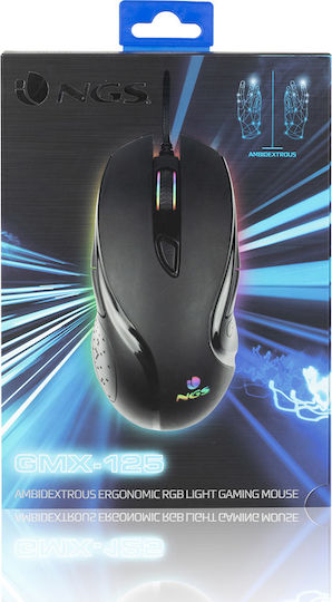 NGS GMX-125 RGB Gaming Gaming Maus 7200 DPI Schwarz