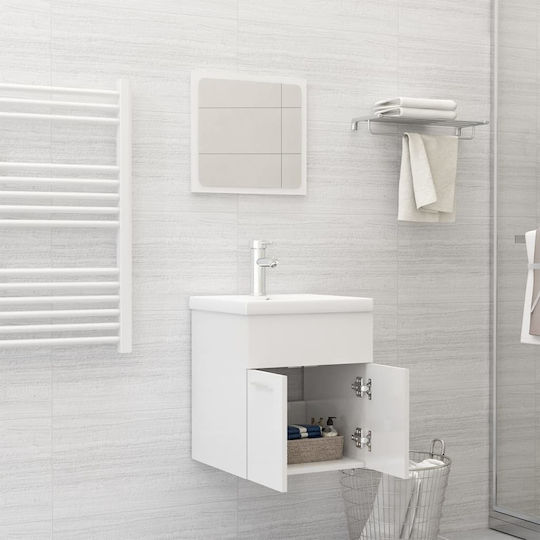 vidaXL Πάγκος με Νιπτήρα & Καθρέπτη Μ41xΒ38.5xΥ46cm Λευκός