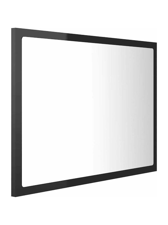 vidaXL Rectangular Bathroom Mirror Led made of Particle Board 60x37cm Black