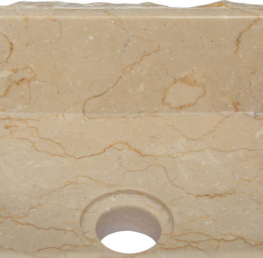 vidaXL Aufgesetztes Waschbecken Stein 30x30x13cm Beige