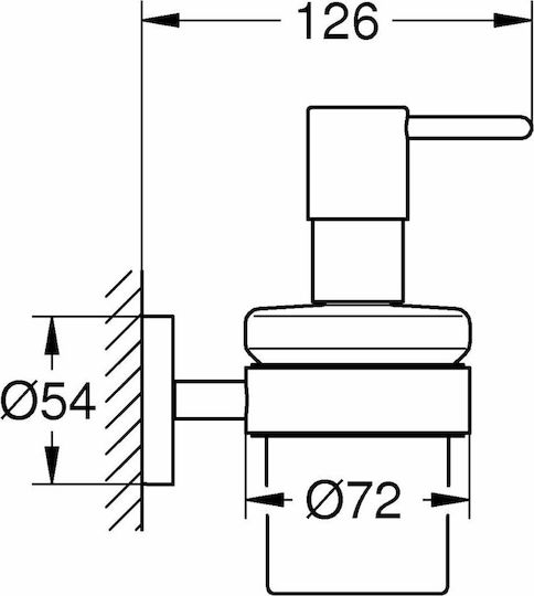 Grohe Essentials Επιτοίχιο Dispenser Μεταλλικό Ασημί Γυαλιστερό 160ml