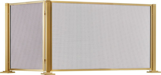 Zogometal Metallic Fireplace Screen with 2 Panels 91x38x52cm Όρο Ματ