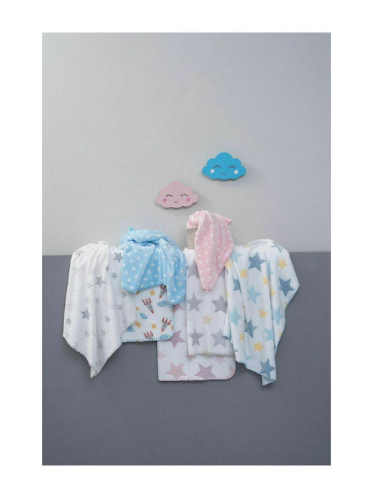 Palamaiki Κουβέρτα Αγκαλιάς & Λίκνου Πουά Fleece Ροζ 75x100εκ.