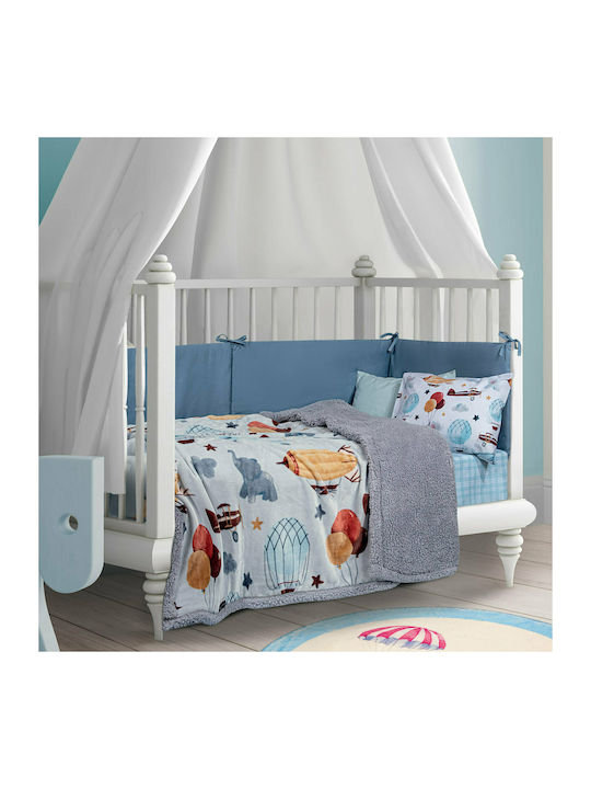Greenwich Polo Club Blanket Cot 8811 Fleece Grey Shiel 110x140cm.