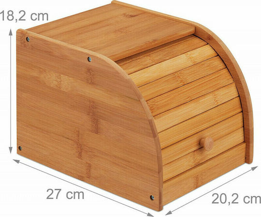 Relaxdays Ψωμιέρα με Καπάκι Ξύλινη σε Καφέ Χρώμα 20.2x27x18.2cm