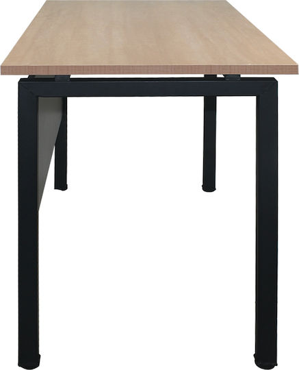 Schreibtisch Unit Holz Black / Natural mit Metallbeinen 120x60x75cm
