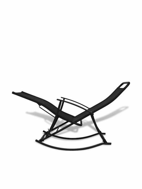 Schaukelstuhl Metallisch Schwarz 150x64x83εκ.