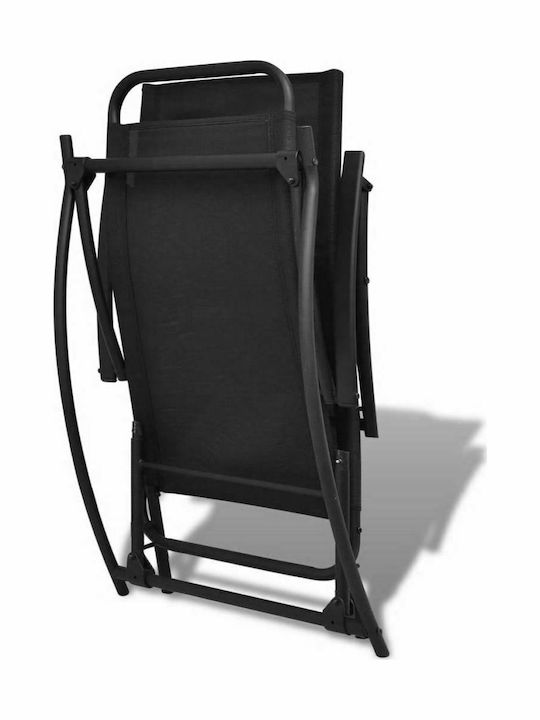 Schaukelstuhl Metallisch Schwarz 150x64x83εκ.