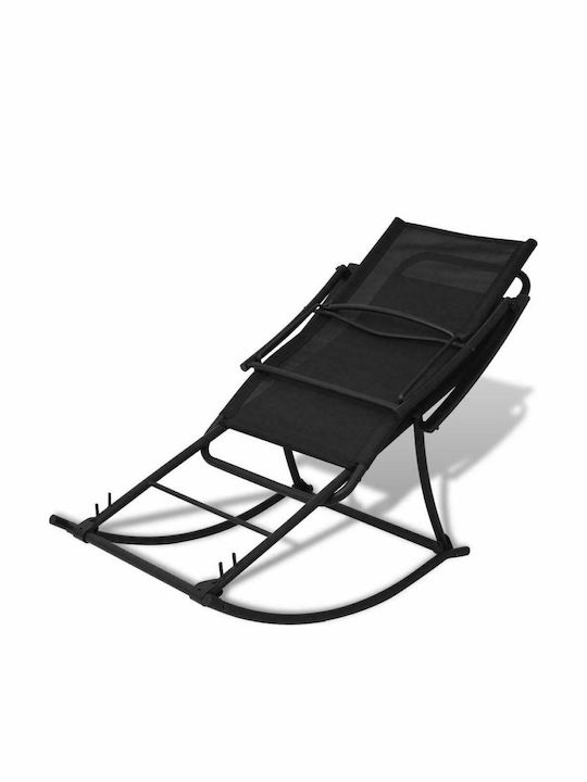 Schaukelstuhl Metallisch Schwarz 150x64x83εκ.