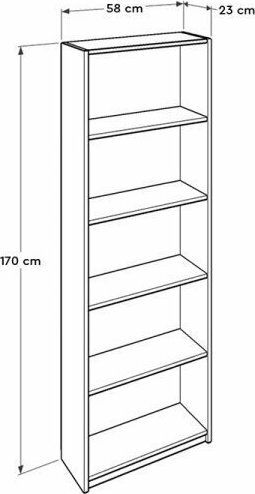 Βιβλιοθήκη Max Κόκκινη 58x23x170εκ.