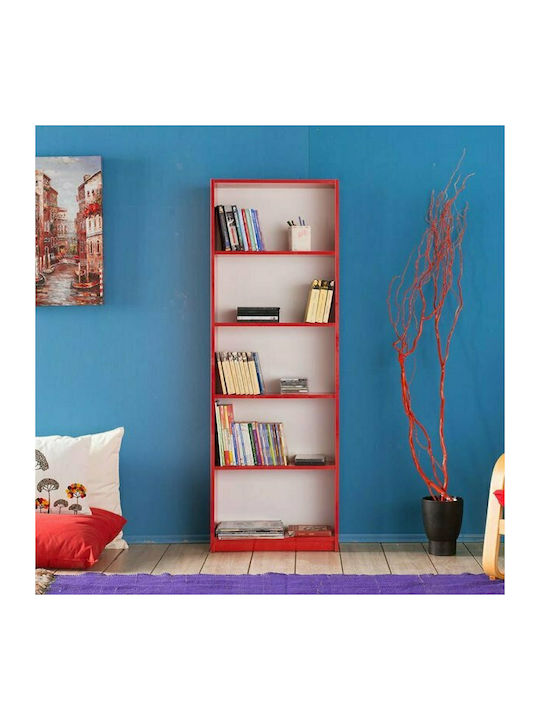 Βιβλιοθήκη Max Κόκκινη 58x23x170εκ.