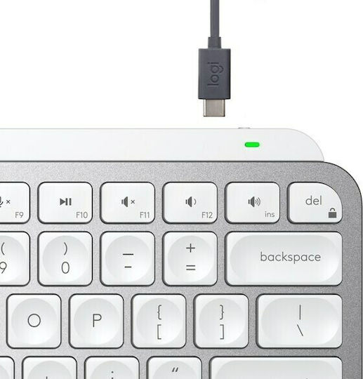 Logitech MX Keys Mini Ασύρματο Bluetooth Πληκτρολόγιο International English Ασημί