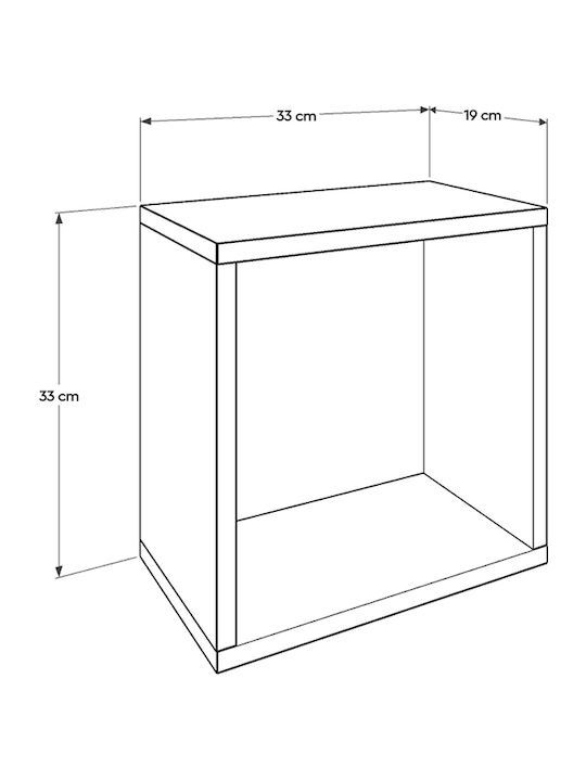 Shelf Wall Flat Sonoma 33x19x33cm