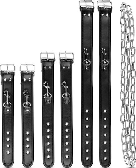 Whipped Bruno Beginner's Bondage Set Комплект за Връзване на Шия и Крайници в Черен Цвят