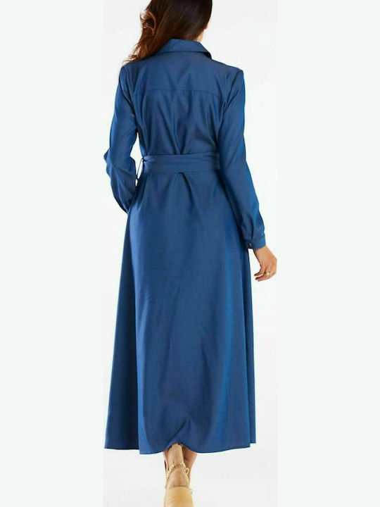 Awama Maxi Hemdkleid Kleid Blau