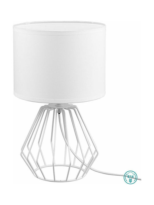 Trio Lighting Metal Table Lamp for Socket E14 with White Shade and Base