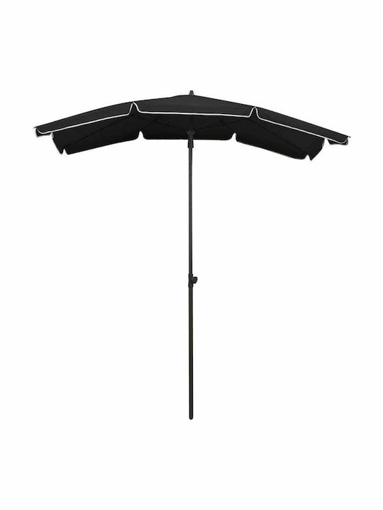 Garden & Terrace Floor Metal Round Parasol Μαύρη