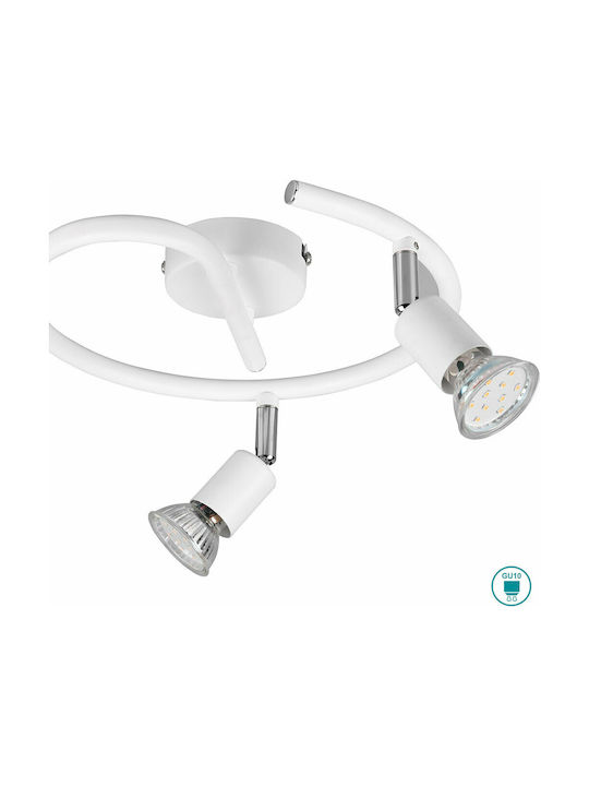 Trio Lighting Paris Triple Spot with Socket GU10 in White Color