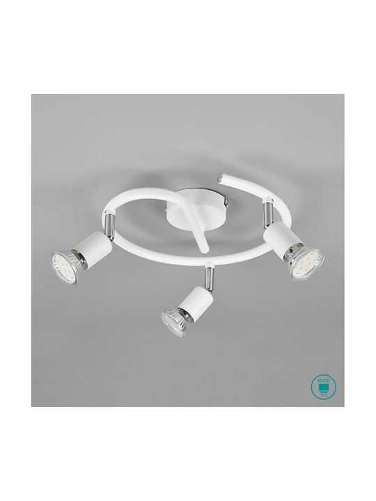 Trio Lighting Paris Triple Spot with Socket GU10 in White Color