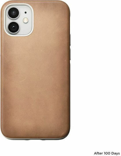 Nomad Rugged Umschlag Rückseite Leder 0.75mm Beige (iPhone 12 mini)
