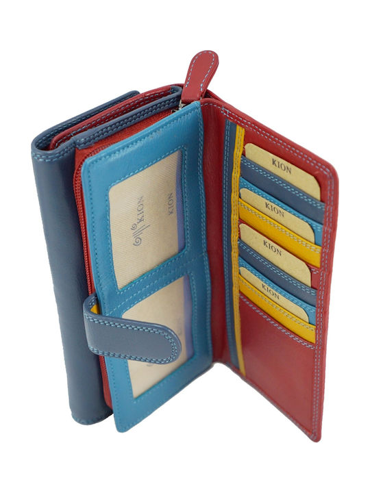 Kion 452 Large Leather Women's Wallet Blue/Red