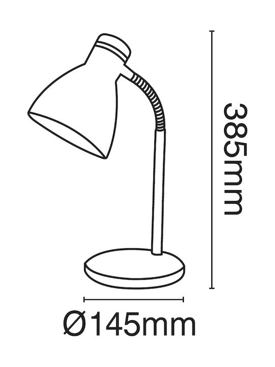 VK Lighting Office Lamp with Flexible Arm for Socket E27 in Silver Color