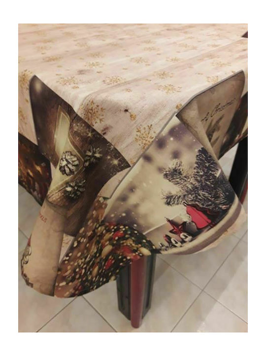 Mc Decor Χριστουγεννιάτικο Τραπεζομάντηλο Υφασμάτινο Λευκό 140x180εκ.