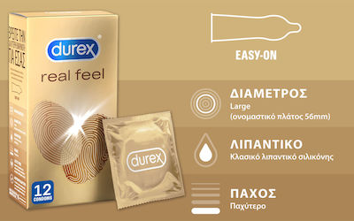 Durex Προφυλακτικά Real Feel 56mm 12τμχ