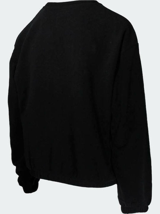 Gekürzt Damen Sweatshirt Schwarz