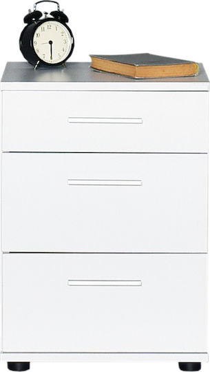 Κομοδίνο Trendline Ξύλινο Λευκό 40x39x57cm