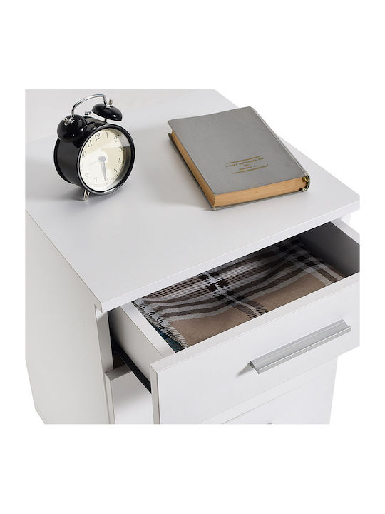 Trendline Wooden Bedside Table Λευκό 40x39x57cm