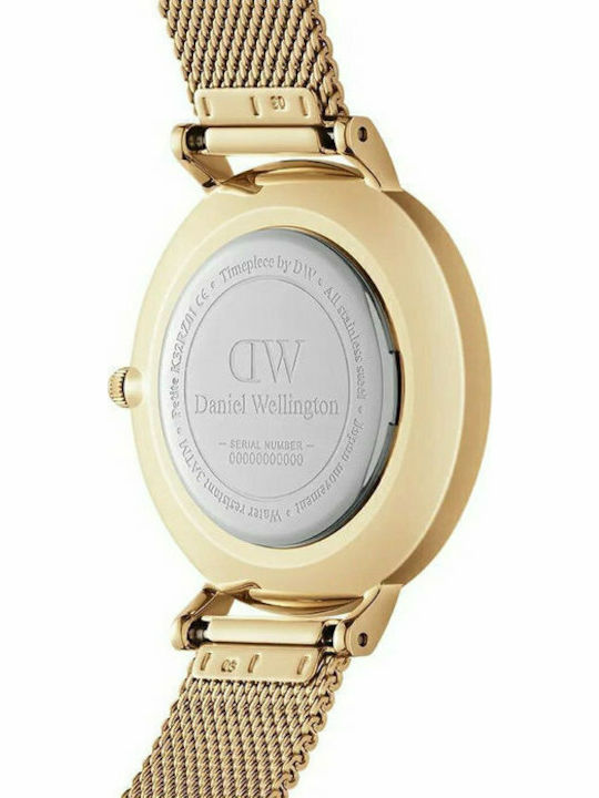 Daniel Wellington Petite Emerald Γυναικείο Ρολόι 28mm Μπαταρίας με Χρυσό Μεταλλικό Μπρασελέ