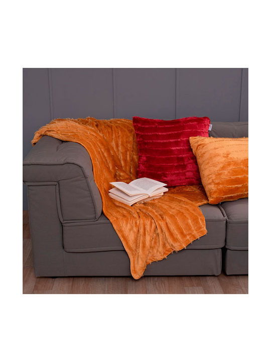 Palamaiki Διακοσμητική Μαξιλαροθήκη Gwen Fleece Gold 50x50εκ.