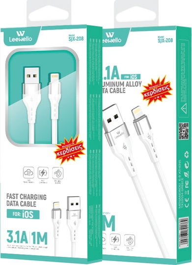 Leewello SJX-208 USB-A zu Lightning Kabel Weiß 1m