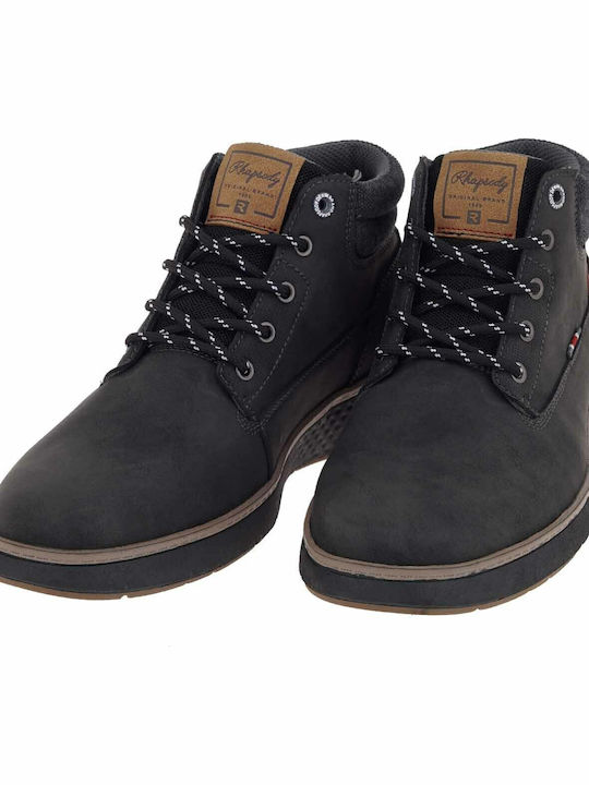 Leder Schwarz Herrenstiefel