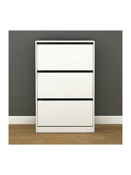 Suport pentru pantofi Flat Duo cu 3 Rafturi Alb L73xW26xH119cm
