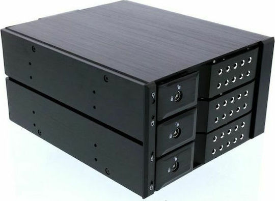 StarTech 3 Bay Aluminum Trayless Hot Swap Mobile Rack Backplane Negru (HSB3SATSASBA)