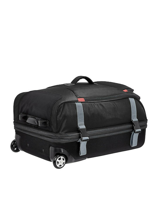 Amazon Comfort Luxury Luggage Valiză de Călătorie Medie din Material Textil Neagră cu 2 Roți Înălțime 63cm