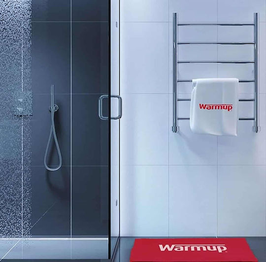 Warmup 6 Bar Ladder - Square Polished Electric Towel Rail 95W 60x65cm Silver