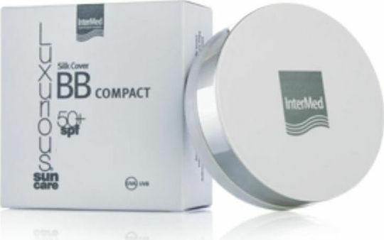 InterMed Luxurious Silk Cover BB Compact Pudră Antisolară Pentru Față SPF50 cu Pigment 03 Medium Dark 12gr