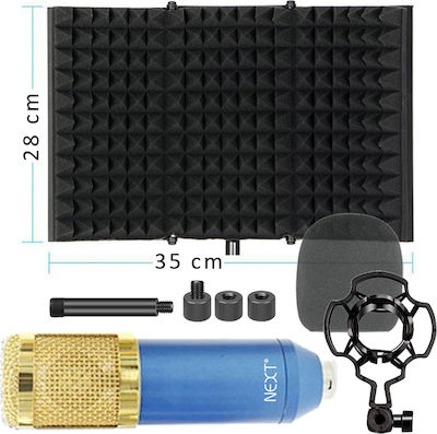 Next Condenser (Large Diaphragm) XLR Microphone Kit Vocal Booth Pro Shock Mounted/Clip On Mounting Voice in Blue Color