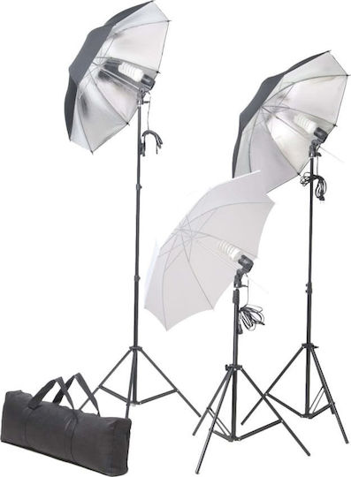 vidaXL Foto- und Videobeleuchtungsset mit 3 Leuchten 24W 5500K mit Stativ