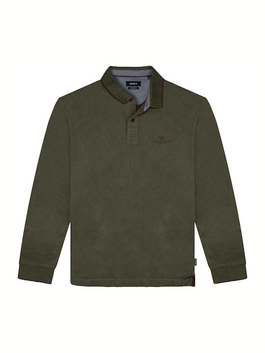 Double A Men's Long Sleeve Blouse Polo Khaki